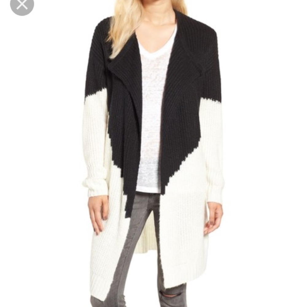 Color block knit cardigan